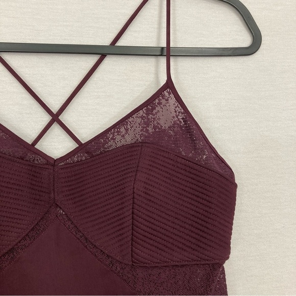 Talula Burgundy Lace Trim Cami Top - Picture 5 of 12